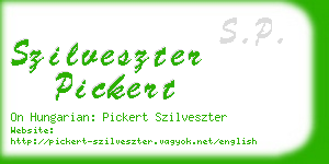 szilveszter pickert business card